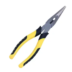 8 Inch Needle Nose Pliers - Long Nose Precision Pliers with Wire Cutter, Durable Chrome Vanadium Steel, Soft Grip Handle for DIY, Electrical & Home Repair Use