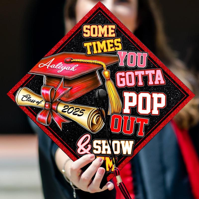 Custom Pop Out & Show Em Graduation Cap Topper, Custom Black Girl Grad Cap, African American Grad 2025, Pop Out Sorority Graduation Gift