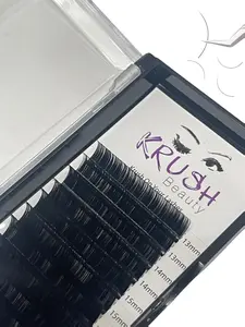 KRUSH BEAUTY Mixed Volume Lash Tray Easy Fan D Curl Eyelash 13-17mm, 12 Rows per Tray, Handmade Mink Lash Extensions, Washable, Heat Resistant