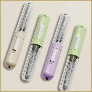 Five-In-One Multi-Purpose Sewing Needle Remover with Top Pin Storage Box, Portable Threading Tool for Seniors, No Needles Included