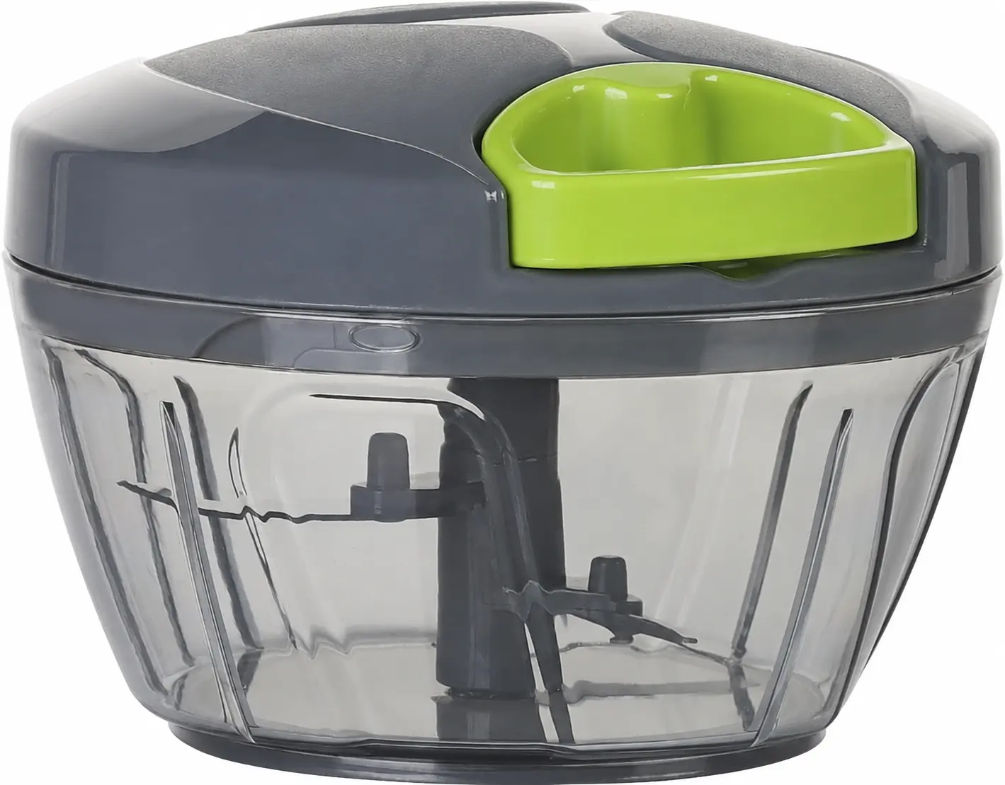 500ml Gray Manual Hand-Crank Mini Food Processor & Chopper, BPA-Free Food-Safe Material, Handles Veggies, Herbs, Nuts, Fruits, Hand-Crank Mini Food Processors & Choppers