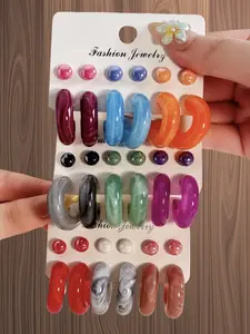 Women's Fashion Earrings Set, Circle Shape Earrings, Earring Stacking Set, 12-36pcs Elegant Jewelry Accessories for Daily Wear & Party Use, Stylish Design for Women