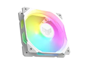 ASUS TUF Gaming TR120 120mm ARGB White Reverse Fan Blade Triple Pack 28mm Fan Frame, 2.75mm H2O Static Pressure, 76.3 CFM Airflow, Double-layer LED Array, Flexible Side Pattern, Aura Sync, PWM fan
