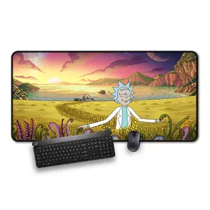 Funny Adult Cartoon Gaming Mousepad - Medium, Large and Extra Large Sizes - Anti-Slip Rubber Base Mousepad, Peaceful Rick Desk Pad