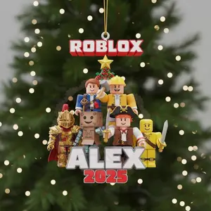 Personalized Roblox Game Ornament, Kids Roblox Christmas Gift, Christmas Tree Decoration, Decor Home, 2D Flat