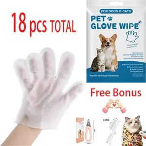 Professional Cleaning Gloves: 1 Month Supply - Extra-Thick Pet Glove Wipes for Dogs & Cats - Easy Wipe Paws, Eyes, Ears, Butt, & Body - Lick-Safe - Cleaning, Deodorizing & Grooming (3 Pack) bath