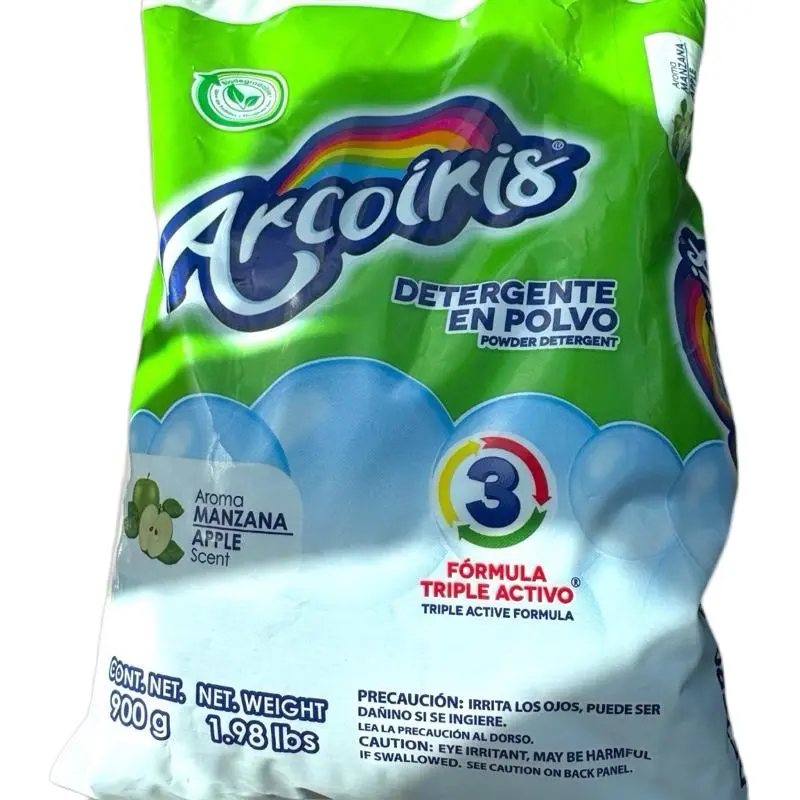 Arcoiris  laundry Triple Active Formula Apple Scented Powder Detergent 900g for Effective Cleaning laundry detergent