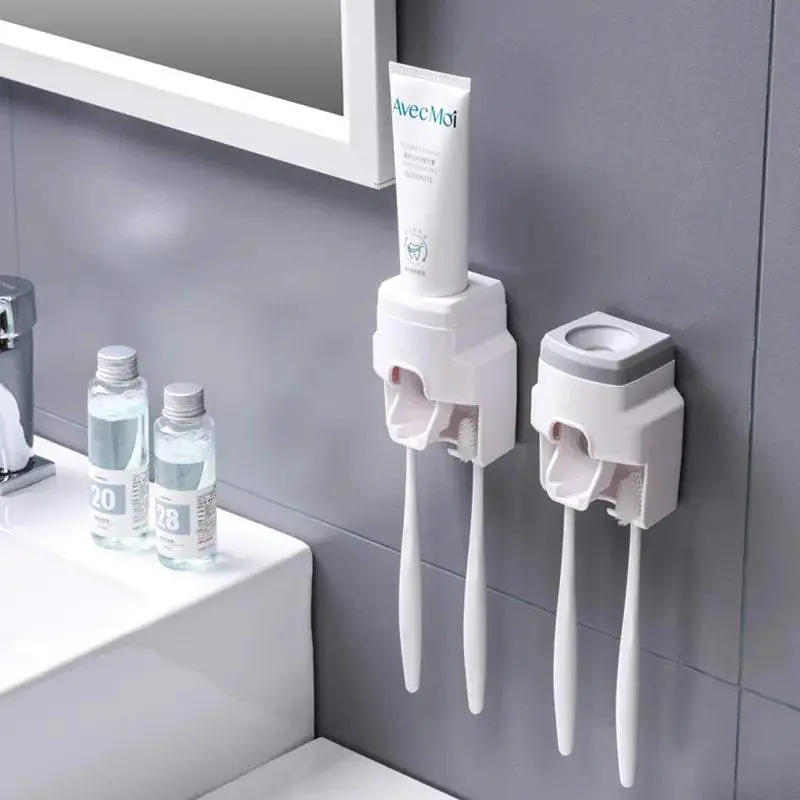 Convenient and Hygienic Toothpaste Dispenser with Multifunctional Stand and Easy Installation