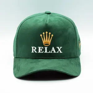 MOJA BASICS Relax Premium A-Frame Snapback Adjustable Hat Full Suede Look One Size Fits Most USA Embroidery MULTIPLE COLORS Deep Green Natural Deep Green - Handcrafted Cap