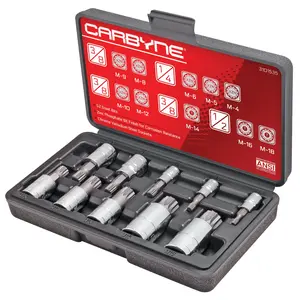 CARBYNE 10 Piece XZN Triple Square Spline Bit Socket Set, S2 Steel Bits | Metric 4mm - 18mm • From a Family-Run Tool Company Based in the U.S.A.