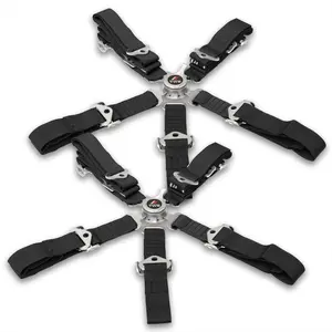 Universal TWE 5 Point Camlock 2" Racing Seat Harness Belts Pair Black