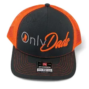 Only Dads Charcoal/Neon Orange 3D Embroidered Cap
