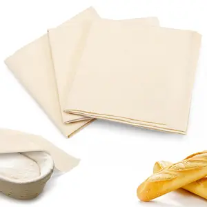 3PCS Tea Towels for Baking Sourdough, 14x18.8 Inch Reusable Thick Bread Towels for Proofing, Unbleached Bread Basket Flour Sack Towels for Dough Raising Baguettes Loaves Ciabatta, Bread Making Accessories Bakers Gift