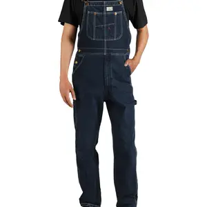 HISEA Men's Bib Overalls, Heavy-Duty Stonewashed Denim Workwear, Loose Fit Pants with Utility Pockets and Triple Stitching, Rugged Menswear Clothes for Mensfashion, Work