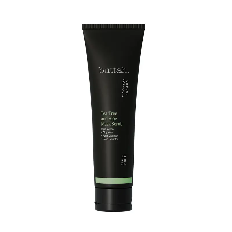 [Buttah Skin] Tea Tree Exfoliating Scrub for Clear, Balanced Skin Skincare with/Aloe for Oily Skin