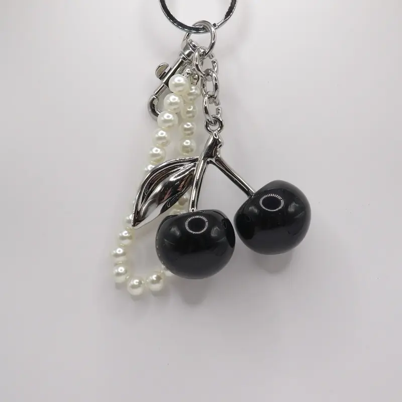 Black Cherry and Pearls Bag Charm