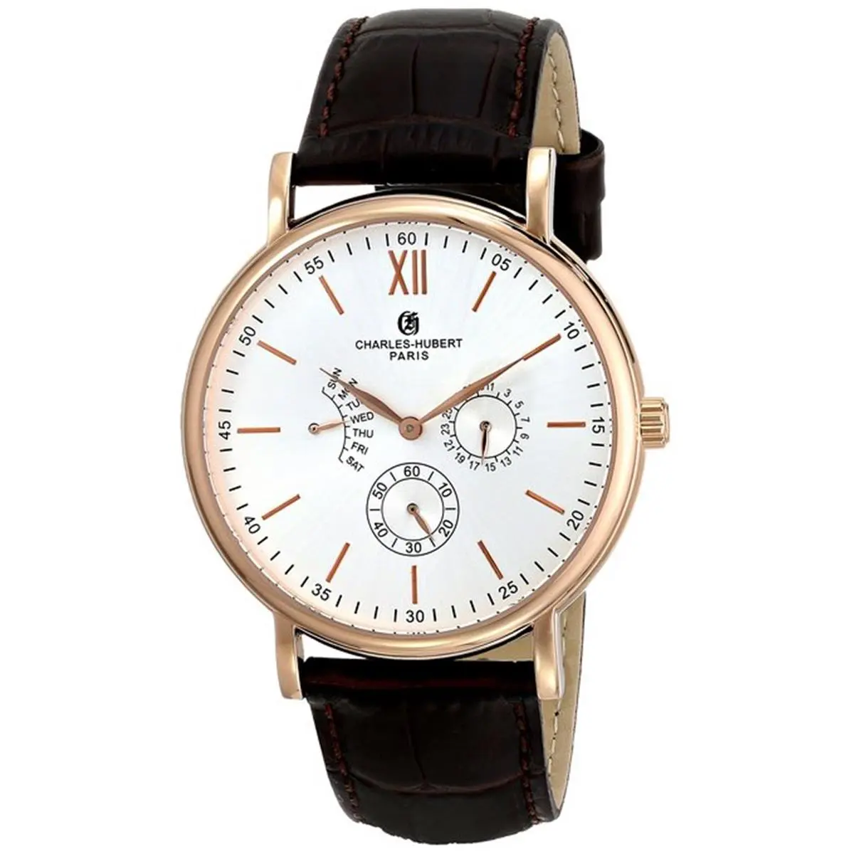 212 MAIN Charles-Hubert Paris Men's Casual Wear Round Shape Stainless Steel Multi-Functional Quartz Fashion Watch