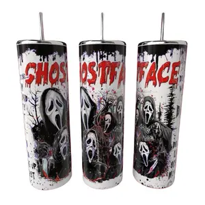 Ghost Face Scream Option 2 20oz Stainless Steel Tumbler Drinkware Flasks