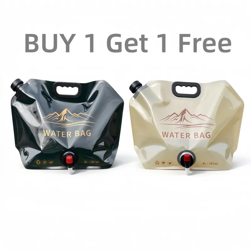 【Buy 1 Get 1 Free】Outdoor Portable Folding Water Bag, 8L Collapsible Water Storage Bag with Adjustable Faucet, Large Capacity Camping Water Container Bag