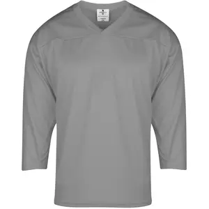 Exxact Sports Hockey Jerseys For Men, Hockey Practice Jersey Adult, Full Sleeve Hockey Blank Jersey, Ice Hockey Jersey (Silver)