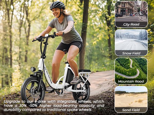 Windhorse W2B Lightweight Foldable Electric City Commuter Bike – 16" Suspension Ebike with Rear Seat, 20 MPH Top Speed, 35 Miles Range
