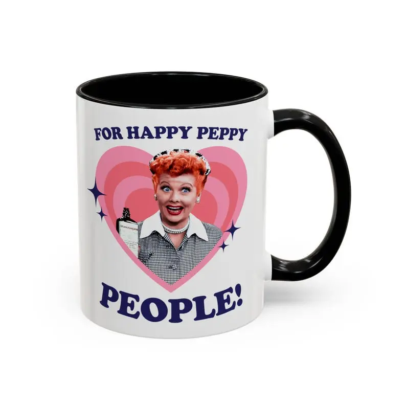 Lucy For Happy Peppy People Accent Coffee Mug (11, 15oz), For Happy Peppy People mug