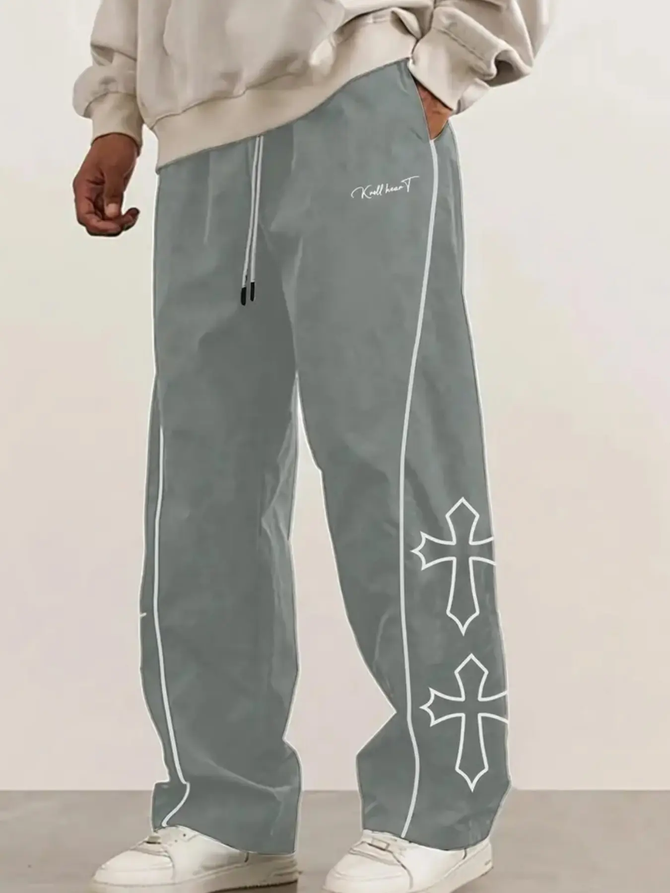 Men's Casual Sporty Long Pants, Athletic Casual Pants, American Striped Quick-Dry Loose High Street Tactical Pants, Comfortable Street Dance Wear