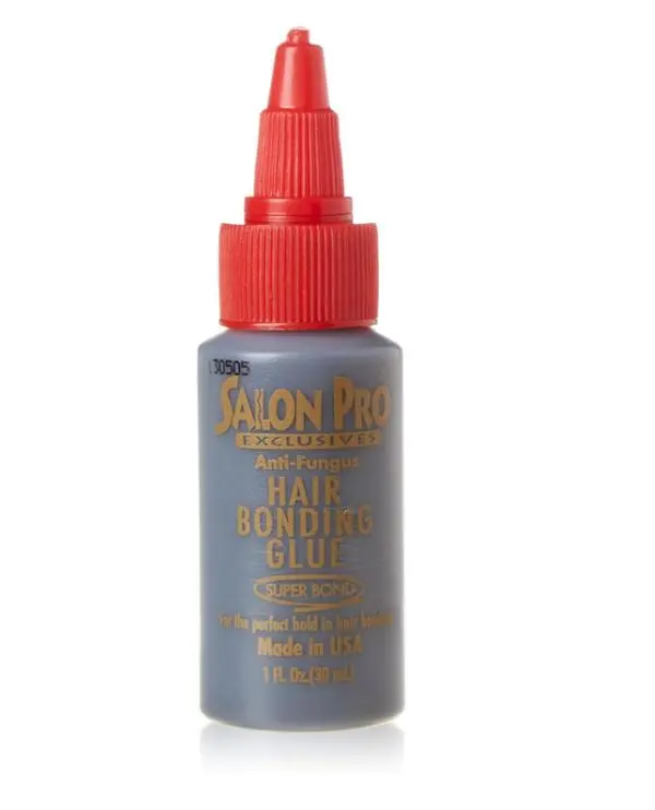 Salon Pro Anti-Fungus Hair Extension Bonding Glue, Extreme Hold Super Bond for Wigs, Unisex Haircare Product, Black, 30ml / 1 oz