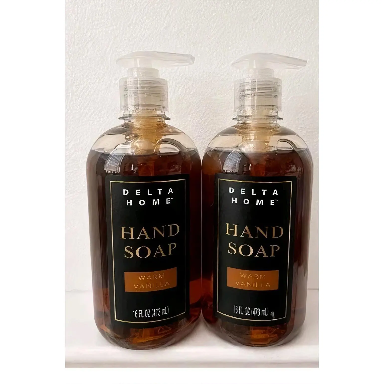 Delta Home Warm Vanilla Hand Soap 16 FL OZ 473 mL Pump Dispenser for Bathroom & Kitchen Use