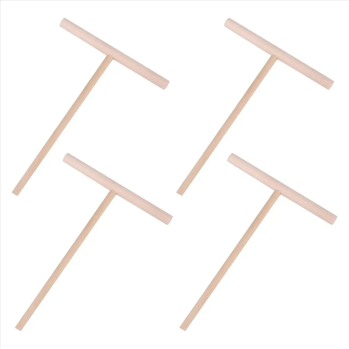 4Pcs Wooden T-Shape Spreader Sticks, Car Body Repair Tools for Automotive & Motorcycle Kitchen Crepe Batter Spreading Applications, Wood, Spreader Stick