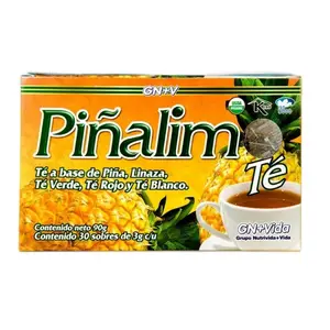 Pina Lim Antioxidant Tea - Ginger Pineapple Flaxseed Cinnamon Blend 30 Tea Bags 3.17 oz Healthcare Edible Vitamin Dietary Supplement