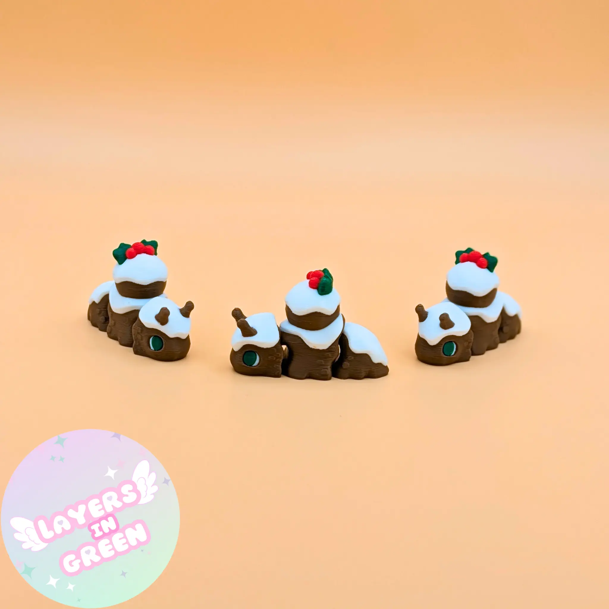 Gingerbread Snail Flexible Miniature Figurine Decor - Adorable Gingerbread Snail with Unique Twist for Festivities and Decor