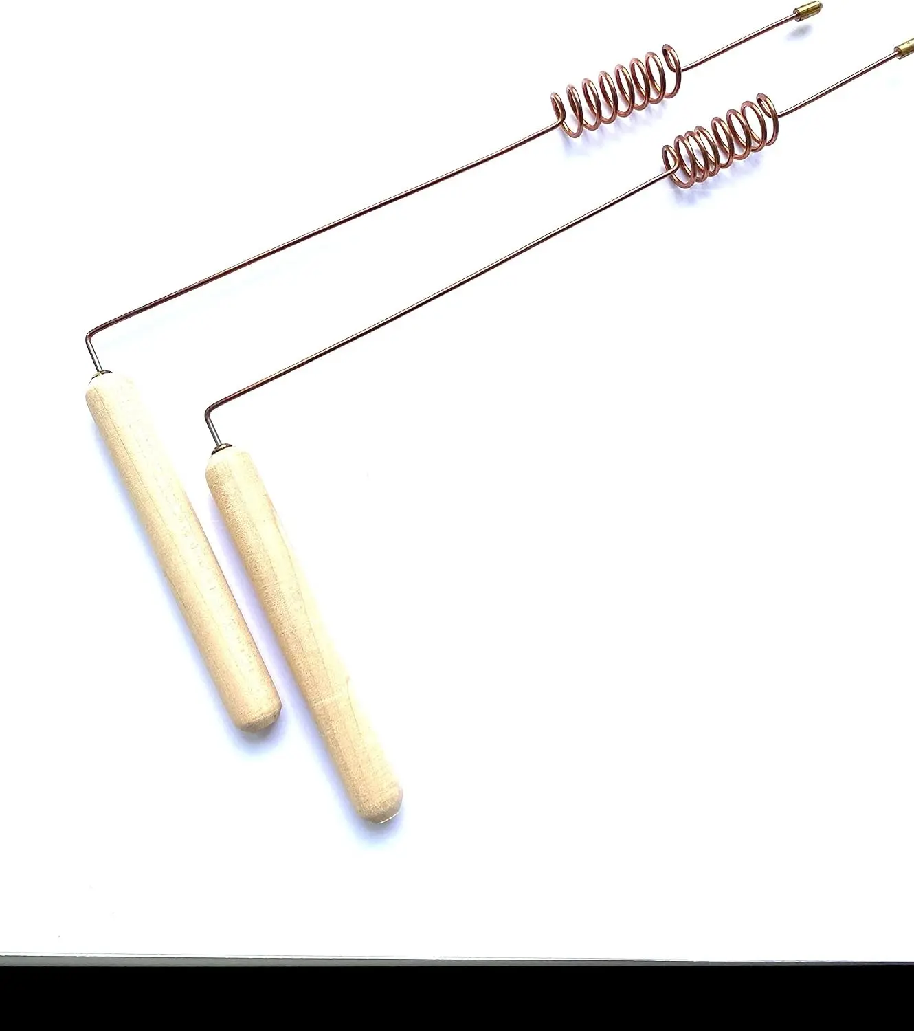 Dowsing rods pair coopper cylinder resonator brass tips Divining Rods Lot of 2 Dowser rods Wood Handles Bio location Spirit Hunter Dowse Rod