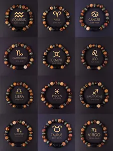 Twelve Constellation Bracelet, Fashionable Handmade Beaded Men's and Women's Bracelet, Fashionable Full Match, Exquisite Jewelry as Birthday Gift, Beads Bracelets