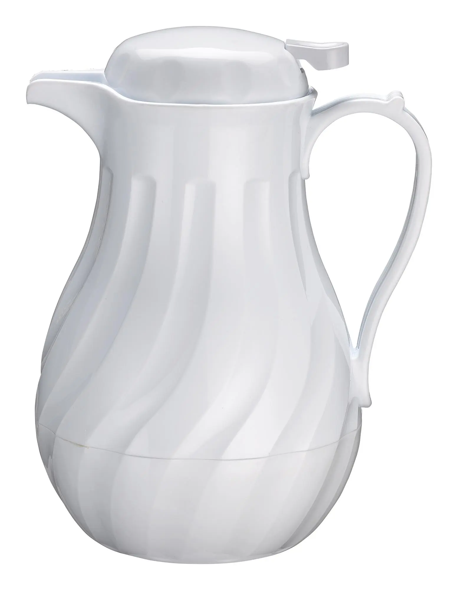 Swirl Pattern Push Button Insulated Beverage Server - White, 42 oz