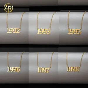 1980-2024 Titanium Steel Fashion Year Necklace | Stainless Steel Birthday Numbers | Commemorative Gift | Perfect for Girlfriend or Wife    SF-274