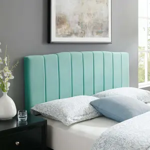 Modway Camilla Channel Tufted King/California King Performance Velvet Headboard in Mint