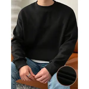 Boys Fashionable Casual Retro Street Style Pullover Crewneck Fleece Sweatshirt for Teens and Boys - Versatile Everyday Campus Commuter Look for Spring, Autumn, and Winter,Size 8-16 Years