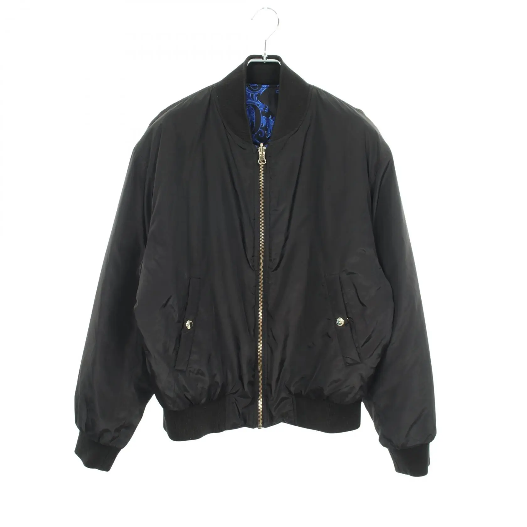 Pre-owned VERSACE Polyester Small Leather Goods Jeans Couture Baroque Reversible Padded Jacket