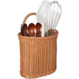 Woven Wall Basket: Woven Basket for - Fruit Vegetable Rattan Box Garlic Onion Pantry Organizer for Front Door, Entryway and Farmhouse Home