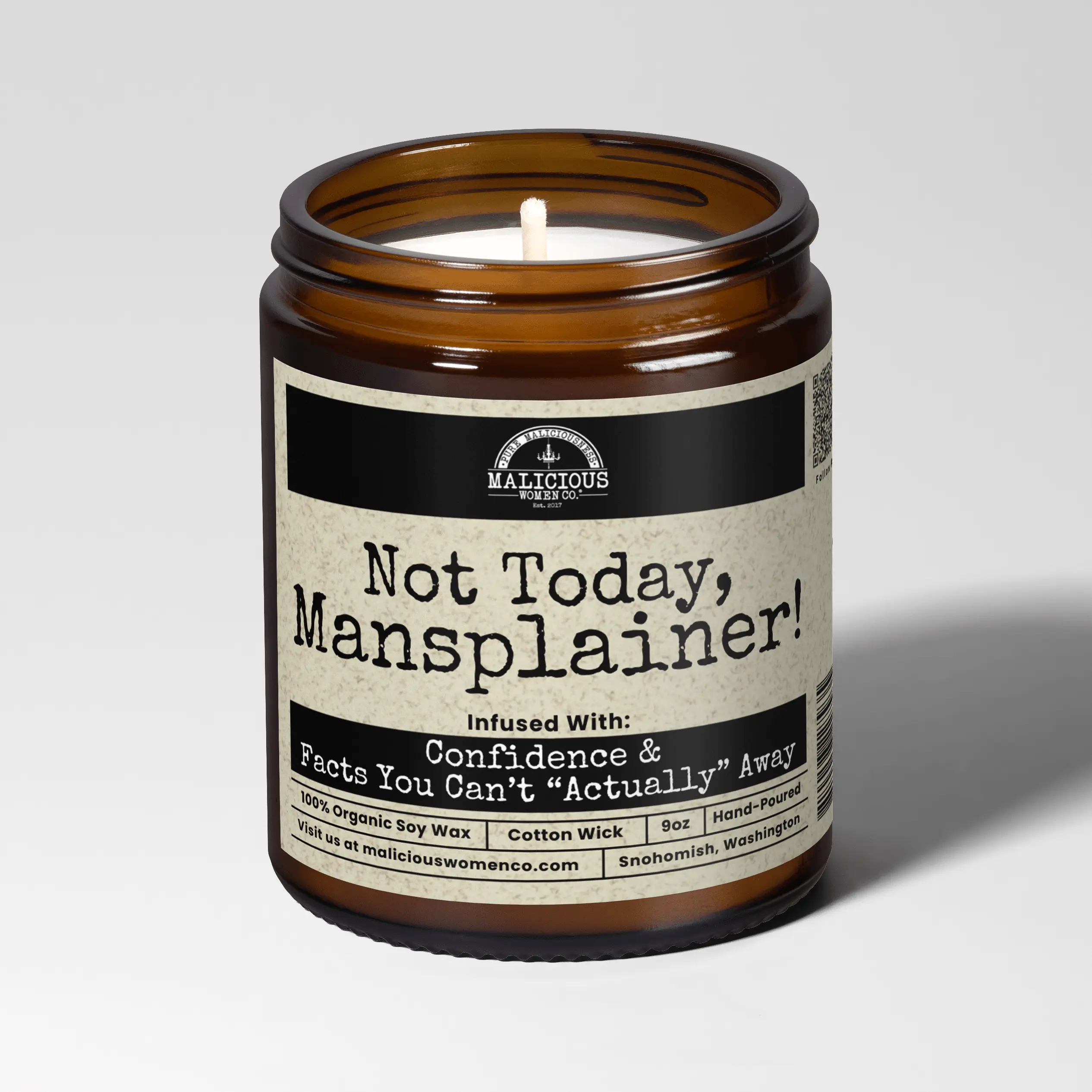 Not Today Mansplainer  9oz Political Candle Malicious Women Co