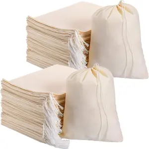 10 counts 15x20inch Drawstring Cotton Bag - Versatile Design, Ideal for Everyday Use, Lightweight and Durable Fabric