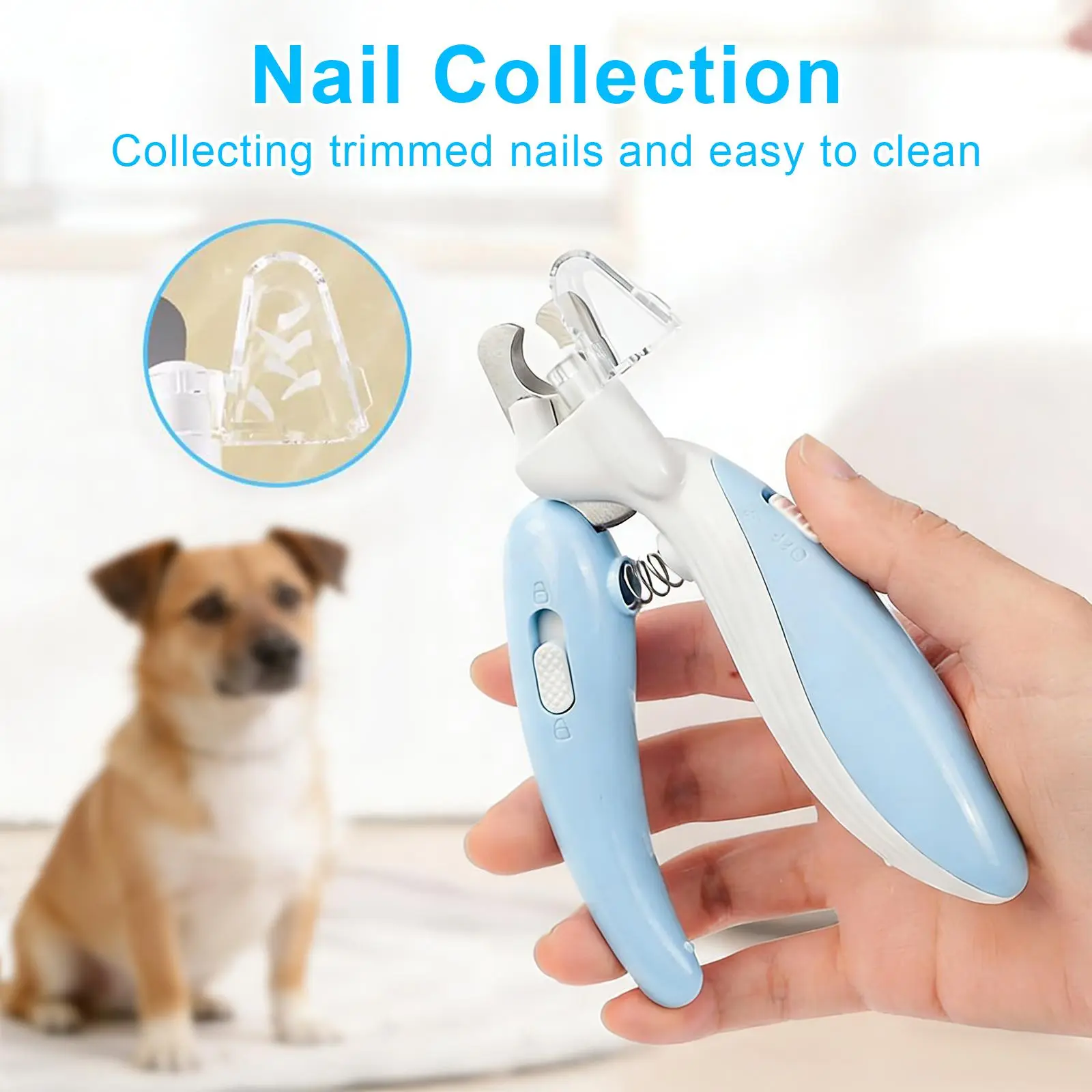 Cat Nail Clipper with LED Sensor Light, Safety Lock Design, Sharp Stainless Steel Blades, Pet Toenail Grooming Tool for Puppies Kittens Small Animals