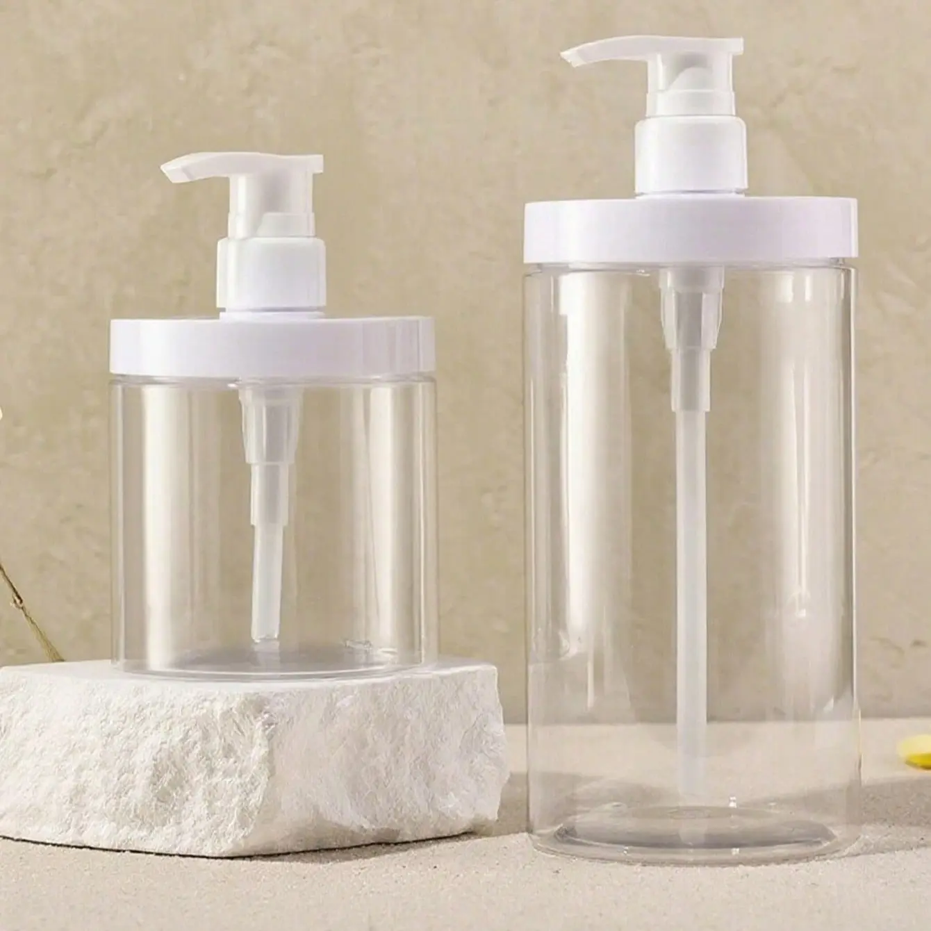 1pc 500-1000ML Wide Mouth Pressure Pump Bottle, Hospital Use, Large Cap Pump Head, Suitable for Shampoo, Shower Gel, Back-To-School Essential, Shampoo Dispenser, Liquid Dispenser