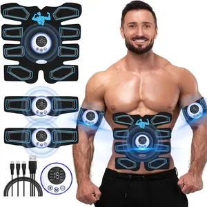 Abdominal Muscle Stimulator - Home Fitness Abdominal Core Strength Training, Rechargeable Abs Trainer with LCD Display, Lazy Fitness Equipment, Stomach Body Sculpting Tool