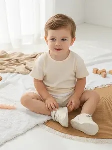 Men's Summer Two-Piece Set, Casual Sports Leisure Outdoors, Round Neck Short Sleeve Top, Elastic Waist Side Slit Shorts