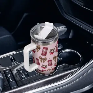 Dr Pepper Tumbler 40oz ,Cherry Bow Tumbler 20oz,Leopard Bow Soda Cup, Christmas Gift,Stainless Steel,Perfect Gift Leopard Bow x Dr Pepper Tumbler