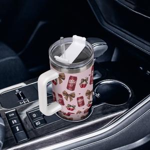 Dr Pepper Tumbler 40oz ,Cherry Bow Tumbler 20oz,Leopard Bow Soda Cup, Christmas Gift,Stainless Steel,Perfect Gift Leopard Bow x Dr Pepper Tumbler