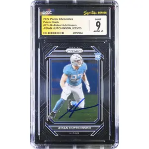 Aidan Hutchinson Detroit Lions Autographed 2022 Panini Chronicles Prizm Black #PB-16 CGC Authenticated 9/10 Rookie Card - Fanatics Authentic Certified