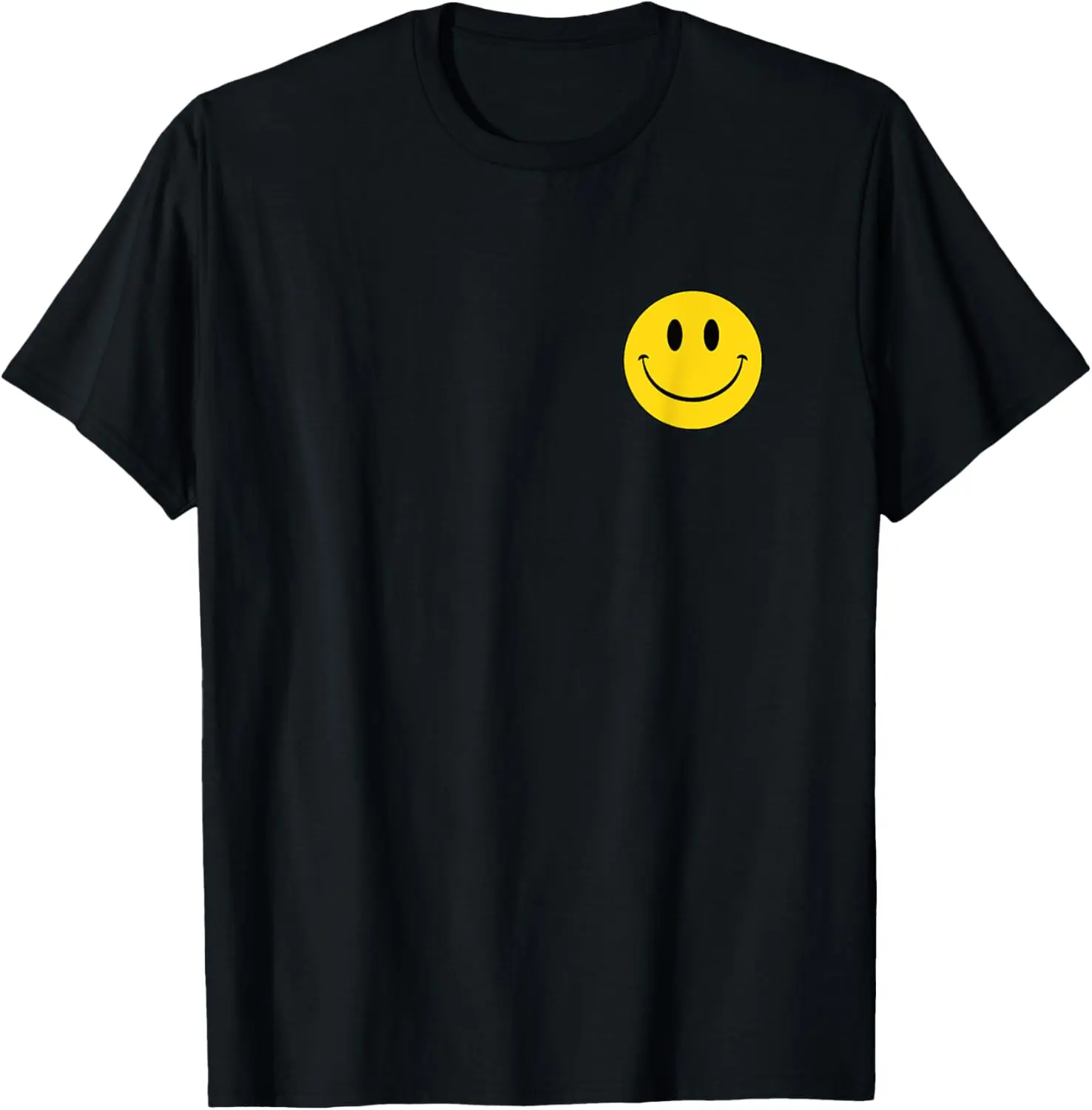 100%cotton 70s Yellow Smile Face Cute Happy Peace Smiling Face T-Shirt